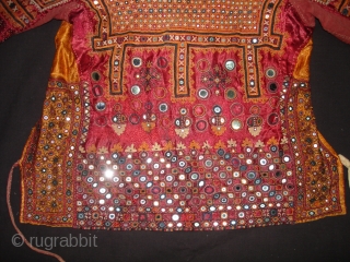 Ceremonial Women’s Blouse (Kapada) Fine Mutwa Saiyed Embroidery from Kutch Gujarat India. India.Silk Embroidery on the Silk, With fine Quality Mirror Work. This were traditionally used mainly Mutwa Saiyed Community of Abdasa  ...