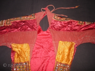 Ceremonial Women’s Blouse (Kapada) Fine Mutwa Saiyed Embroidery from Kutch Gujarat India. India.Silk Embroidery on the Silk, With fine Quality Mirror Work. This were traditionally used mainly Mutwa Saiyed Community of Abdasa  ...