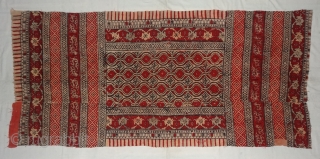 Saudagiri Trade Textiles of Gujarat, Block Printed On Cotton Khadi From Kutch Gujarat, India.C.1900.Its size is 85cmX188cm(DSC07008).                