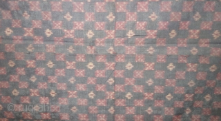 Telia Ikat Rumal or Dupatta,From Andhra Pradesh South India. India.Cotton warp And Weft Ikat.Circa 1900.Its Size is 112X262cm(DSC08169)
               