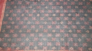 Telia Ikat Rumal or Dupatta,From Andhra Pradesh South India. India.Cotton warp And Weft Ikat.Circa 1900.Its Size is 112X262cm(DSC08169)
               
