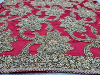 Parsi Jabla Zari ( real silver ) thread embroidery on satin silk base
Worn by the Parsi ladies of Surat or Bombay. India.

The Parsis are a Zoroastrian community in the Indian subcontinent. They  ...