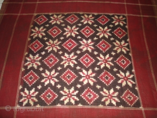 Telia Rumal,Cotton,warp and werft Ikat,From Andhra Pradesh India.Its size is 105cmX105cm(DSC00651 New).                     
