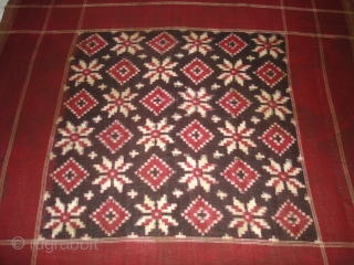 Telia Rumal,Cotton,warp and werft Ikat,From Andhra Pradesh India.Its size is 105cmX105cm(DSC00651 New).                     