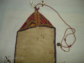 Ceremonial Banjara Chanchi Tobacco Bag From Karnataka,South India.Embroidered on cotton.Its size is 15cmX36cm(DSC03257 New).                   