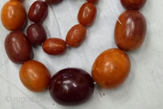 Amber Necklace 37 Beads Kutch Gujarat India.C.1900,Its Weight is 122 Gram. Good condition(DSCO0905 New).                   