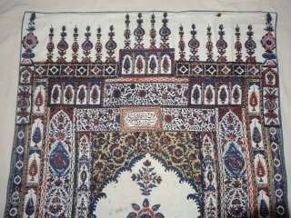 Kalamkari of Jainamaz style,From Msulipatam,Andhra Pradesh, India.Made for Persian Market,C.1900.Hand spurn cotton,Natural Dyes.Its size is 78cmX100cm(DSC07065).                 