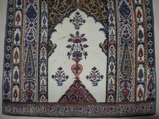 Kalamkari of Jainamaz style,From Msulipatam,Andhra Pradesh, India.Made for Persian Market,C.1900.Hand spurn cotton,Natural Dyes.Its size is 78cmX100cm(DSC07065).                 