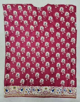 Parsi Jhabla or Jhablo (Blouse) From Surat Gujarat India. The ‘four over, under one satin weave is embroidered with Brids and Flowers design.This kind of Jhabla were embroidered by Chinese artisans in  ...