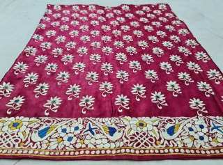 Parsi Jhabla or Jhablo (Blouse) From Surat Gujarat India. The ‘four over, under one satin weave is embroidered with Brids and Flowers design.This kind of Jhabla were embroidered by Chinese artisans in  ...
