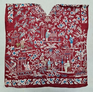 Cheena-Cheeni no Jhablo or Jhablo (Blouse) of Parsi Community From Surat Gujarat India. 
The pattern Elements of this Jhabla is related to a folk Tale. The garden scene is filled with repeats of a variety of flowering trees,  ...