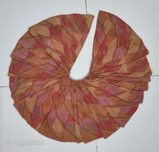 Panch Rangi (Five Colours) Multi-Colour- Multi-Design, Lahariya Tie and Dye Mothara 
Ghaghra From Shekhawati District of Rajasthan. India. 

Its size is L- 72cm, Diameter is 2100cm (20230904_154445).
.      