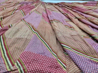 Panch Rangi (Five Colours) Multi-Colour- Multi-Design, Lahariya Tie and Dye Mothara 
Ghaghra From Shekhawati District of Rajasthan. India. 

Its size is L- 72cm, Diameter is 2100cm (20230904_154445).
.      