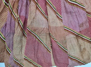 Panch Rangi (Five Colours) Multi-Colour- Multi-Design, Lahariya Tie and Dye Mothara 
Ghaghra From Shekhawati District of Rajasthan. India. 

Its size is L- 72cm, Diameter is 2100cm (20230904_154445).
.      