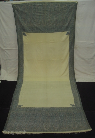 Highly Sikh Period Jamawar Long Shawl From Kashmir, India.Made for Sikh family of Punjab.C.1835.Its Size is 135cmx345cm.Its condition is very good(DSC03270 New).           