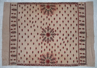 Abochhini Shawl for Women Probably from Sodha Group of Tharparkar Region of Sindh, undivided India. India .1900.Cotton with Silk Embroidery. Its size is 130cmX185cm(DSC07107).         