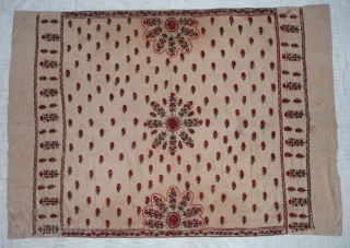 Abochhini Shawl for Women Probably from Sodha Group of Tharparkar Region of Sindh, undivided India. India .1900.Cotton with Silk Embroidery. Its size is 130cmX185cm(DSC07107).         