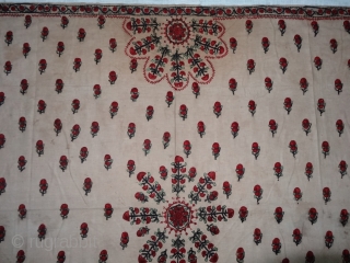 Abochhini Shawl for Women Probably from Sodha Group of Tharparkar Region of Sindh, undivided India. India .1900.Cotton with Silk Embroidery. Its size is 130cmX185cm(DSC07107).         