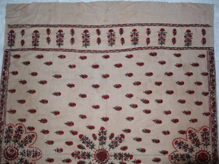 Abochhini Shawl for Women Probably from Sodha Group of Tharparkar Region of Sindh, undivided India. India .1900.Cotton with Silk Embroidery. Its size is 130cmX185cm(DSC07107).         