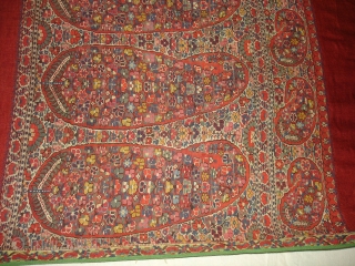 Rare Colour,Jamawar Long Shawl from Kashmir India.It has been made in Highly Sikh Period Around,C.1820.Its size is 120cm x 275cm.Condition is Good(DSC05679 New).Ask for more Detail Pictures.      