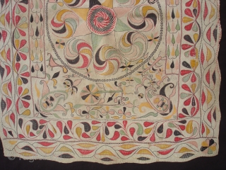 Kantha Quilted and embroidered cotton kantha Probably From East Bengal(Bangladesh) region, India.C.1900.Its size is  68mX 84cm. Very Good Condition(DSC06260 New).            