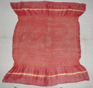 Kumbhi,The Tie and Dye Odhani(Bandhani)With Real Zari Badla Work embroidery And border.From Kutch Region of Gujarat,India.C.1900.Condition is very good.Its size is 130cmx160cm(DSC03784 New).          