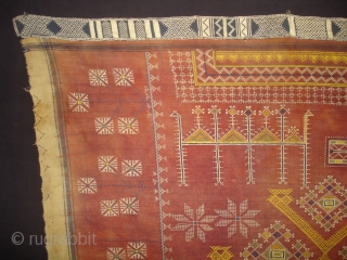 Odhani Bishnoi Shawl From Shekhawati District of Rajasthan, India. Odhani Showing the various Chopat design on cotton Khadder (Village Khadi)cloth with natural colours,This were traditionally used mainly by Bishnoi Group of Shekhawati  ...