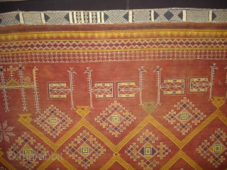 Odhani Bishnoi Shawl From Shekhawati District of Rajasthan, India. Odhani Showing the various Chopat design on cotton Khadder (Village Khadi)cloth with natural colours,This were traditionally used mainly by Bishnoi Group of Shekhawati  ...