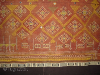 Odhani Bishnoi Shawl From Shekhawati District of Rajasthan, India. Odhani Showing the various Chopat design on cotton Khadder (Village Khadi)cloth with natural colours,This were traditionally used mainly by Bishnoi Group of Shekhawati  ...