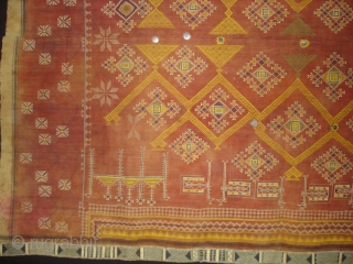 Odhani Bishnoi Shawl From Shekhawati District of Rajasthan, India. Odhani Showing the various Chopat design on cotton Khadder (Village Khadi)cloth with natural colours,This were traditionally used mainly by Bishnoi Group of Shekhawati  ...