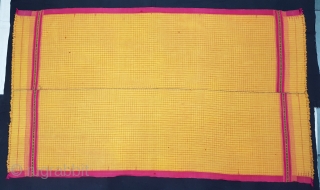 Waziri Shawl for Man From Waziristan, Pakistan. India.C.1900.Natural Dye with Hand Woven Cotton and silk ends,with silk end borders.Its size is 131cmX232cm(153515).           
