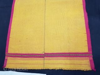 Waziri Shawl for Man From Waziristan, Pakistan. India.C.1900.Natural Dye with Hand Woven Cotton and silk ends,with silk end borders.Its size is 131cmX232cm(153515).           