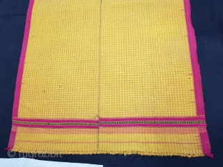 Waziri Shawl for Man From Waziristan, Pakistan. India.C.1900.Natural Dye with Hand Woven Cotton and silk ends,with silk end borders.Its size is 131cmX232cm(153515).           