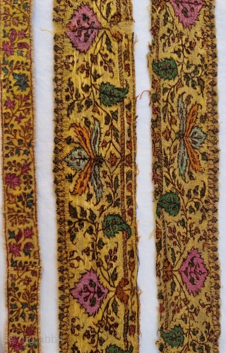 Very Rare Dorukha Floral Borders of Kani Jamawar, From Deccan-Hyderabad,South-India, 

C.1875-1890

No.1 Its size is 5cmX140cm.
.
No.2 Its size is 3cmX84cm
.
No.3 Its size is 3cmX86cm (20221001_160229).         