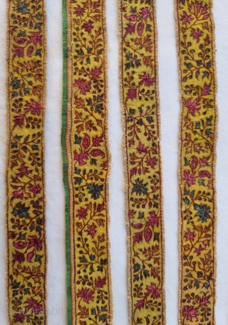 Very Rare Dorukha Floral Borders of Kani Jamawar, From Deccan-Hyderabad,South-India, 

C.1875-1890

No.1 Its size is 5cmX140cm.
.
No.2 Its size is 3cmX84cm
.
No.3 Its size is 3cmX86cm (20221001_160229).         