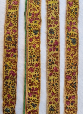 Very Rare Dorukha Floral Borders of Kani Jamawar, From Deccan-Hyderabad,South-India, 

C.1875-1890

No.1 Its size is 5cmX140cm.
.
No.2 Its size is 3cmX84cm
.
No.3 Its size is 3cmX86cm (20221001_160229).         