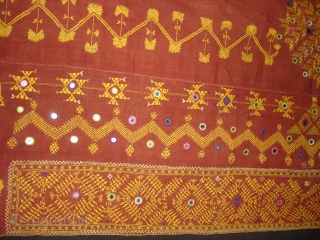 Wedding Odhani (Cotton) From Ganga Nagar District of Rajasthan,India.This were Traditionally used mainly by Bishnoi Communities of Rajasthan.C.1900.Its size is 127cmX220cm(DSC05458 New).           