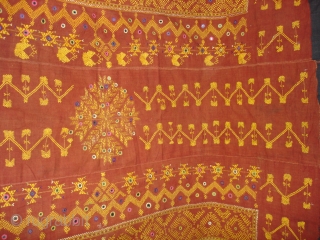 Wedding Odhani (Cotton) From Ganga Nagar District of Rajasthan,India.This were Traditionally used mainly by Bishnoi Communities of Rajasthan.C.1900.Its size is 127cmX220cm(DSC05458 New).           