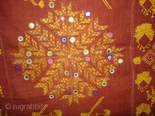 Wedding Odhani (Cotton) From Ganga Nagar District of Rajasthan,India.This were Traditionally used mainly by Bishnoi Communities of Rajasthan.C.1900.Its size is 127cmX220cm(DSC05458 New).           