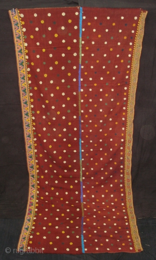 Wedding Odhani (Cotton) From Tharparkar Area of Pakistan. This were Traditionally used mainly by Sodha Rajput of Tharparkar region.C.1900.Its size is 100cmX235cm(DSC05482 New).          