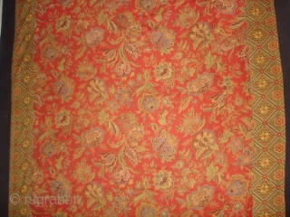 Manchester Print, Roller Print(Cotton)Wall Hanging From Manchester England,Made for Indian Market,  India,Used as for private shrines as Divalgiri. Its size is 104cmX135cm(DSC05984 New).         