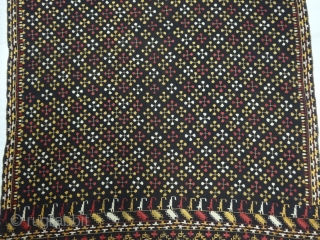 Phulkari From East(India)Punjab Region of India. India.Silk on Brown-soil colour, Hand Spun Cotton ground.C.1900.Its size is 132cmX240cm(DSC03883 New).               