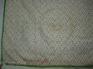Jain Shrine  Wall-hanging,Embroidery on Satin silk,This were Traditionally used mainly by Jain Derassar Temples From Kutch Gujarat India.C.1900.Its size is 75cmX125cm(DSC05181 New).          
