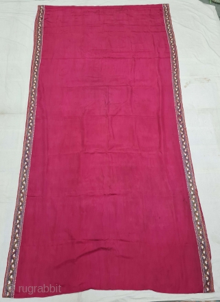 Parsi Gara Saree With Jhabla (Blouse) From Surat Gujarat India. The Embroidered with Paisley Peacock Design on the Plain satin weave .This kind of Gara Saree was embroidered by Chinese artisans in  ...