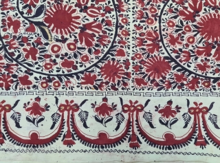 An Pair of Chintz Palampore Kalamkari with double tree design, cotton, mordant-dyed and resist-dyed,From Coromandel Coast South India. India.

Exported to the European  South-East-Asian market. 

C. 1725-1750.

Its size is  105cmX180cm(20211012_134819).    