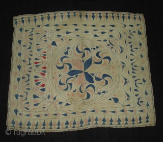 Kantha Quilted and embroidered cotton kantha Probably From East(Bangladesh) Bangal region.Its Size is 67cmX74cm.Early and Rare Kantha(DSC06523 New).               