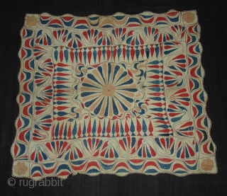 Kantha Quilted and embroidered cotton kantha Probably From East(Bangladesh) Bangal region.Its Size is 69cmX75cm.Early and Rare Kantha(DSC06533 New).               