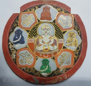 Jain Sidh Chakra,for Jain worshiper,Painted on Paper,From Patan Gujarat. India. Early 18th Century.Its size is 9cmX9cm(DSC53605 New).                