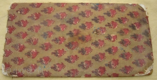 Sutra Book Cover(Cotton)Khadi Print.From Rajasthan India.Very Rare and Early Book cover.Its size is 11cm x 21cm.(DSC07439 New).                