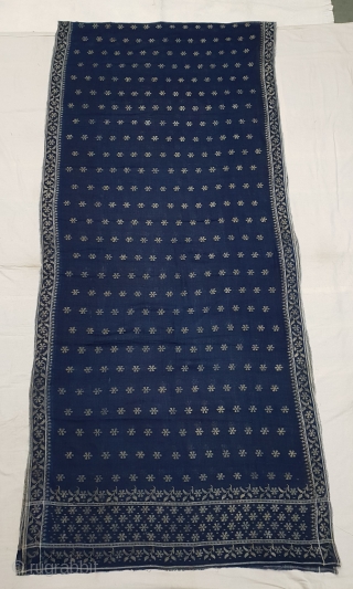 Dhakai Jamdani Saree Indigo blue Natural Colour, Cotton with Real Zari weaving From Dhaka District, of Bangladesh. India. Jamdani was originally known as Dhakai named after the city of Dhaka, Jamdani is  ...